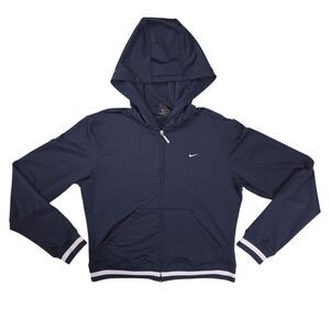 VINTAGE NIKE DRIFIT FULL ZIP TRACK JACKET BLUE WOMENS SMALL